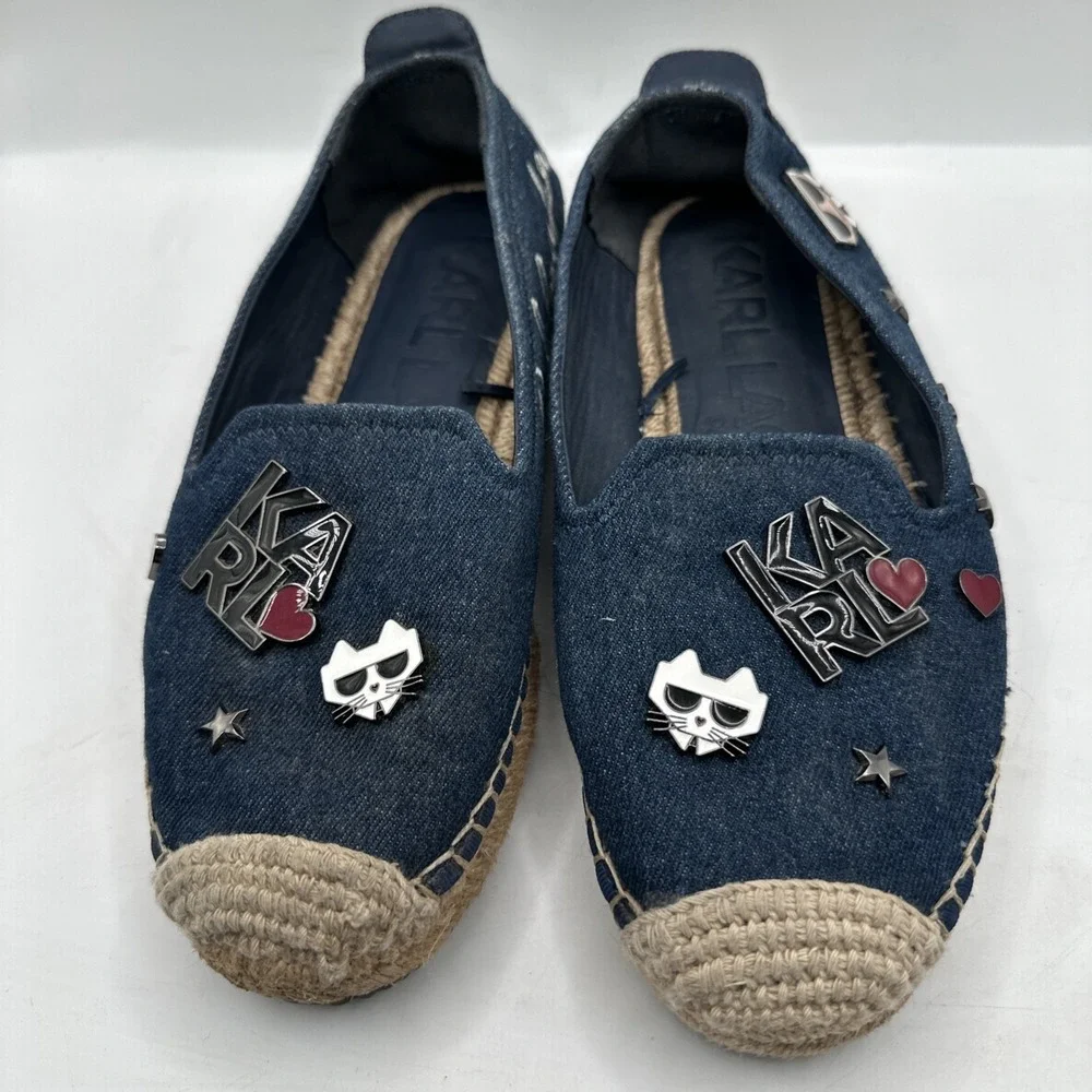 Karl Lagerfeld Malice Logo Charm 5.5 M Espadrilles Karl Lagerfeld Flat Shoes